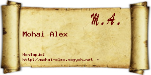 Mohai Alex névjegykártya